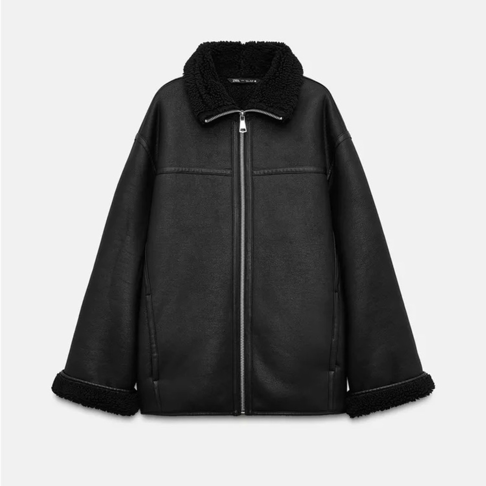 NWT Zara Black Double Faced Jacket XS